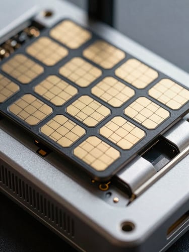 Macro shot of a high-density industrial SIM card tray being slid into an enterprise-grade cellular router, cool metallic tones, sharp focus.