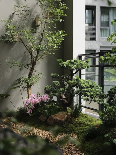 Cozy balcony with warm ambient lighting and natural wooden textures, inspired by warm European outdoor living