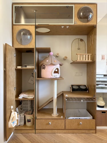 Pet-friendly outdoor living space with comfortable furniture, cozy atmosphere and stylish Scandinavi