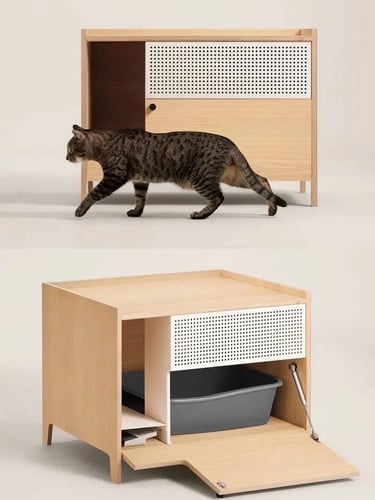 Pet-friendly outdoor living space with comfortable furniture, cozy atmosphere and stylish Scandinavian-inspired design.