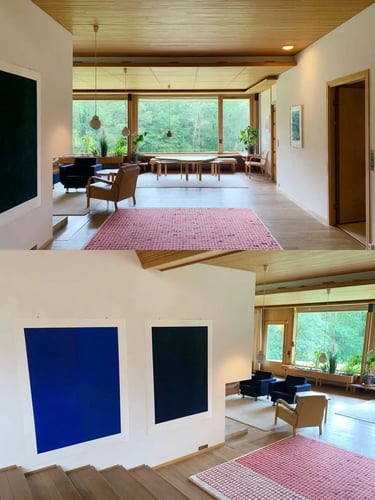 Nordic modern interiors with large windows, wooden details and natural light inspired by Alvar Aalto
