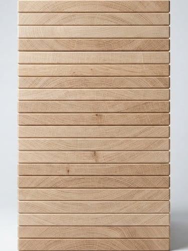 Close-up of a perfectly stacked pile of smooth, unvarnished wooden chopping boards, precise geometric arrangement, bright studio lighting, soft technical shadows, cool grey tones, macro focus on wood grain.
