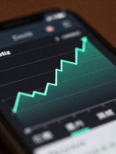 Extreme close-up of a sleek mobile interface showing a sharp cost optimization graph with electric mint lines, cast in deep shadows