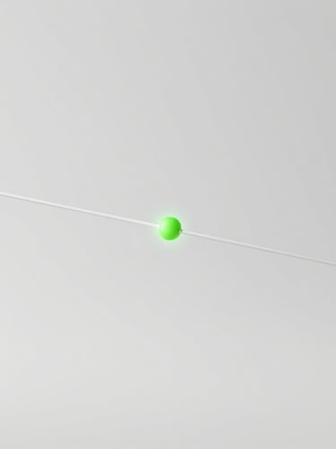 Minimalist 3D render of clean wireframe lines on a light grey background with a sharp lime green glowing node, high-key studio lighting, crisp focus