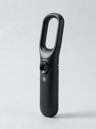 Upload approved SmartCane Device 2 photograph showing urban navigation pathways, crisp high-key lighting, sharp focus.