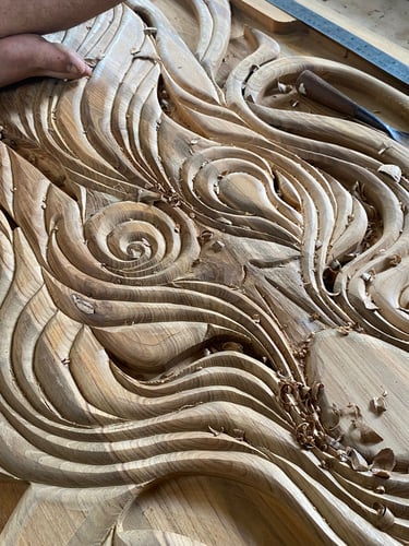 puerta madera artesanal