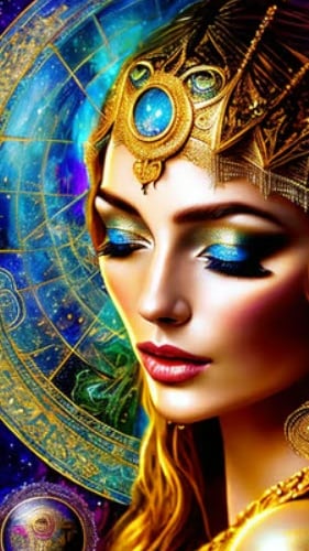 Divine feminine energy healer celestial crown cosmic star Quantum Healing Universal soul awakening