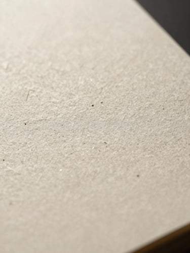 Extreme macro close-up of textured off-white paper with black printed ink, showing the subtle grain and fiber of the page under soft morning light.