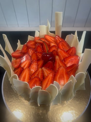 Petit fraisier chocolat blanc