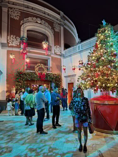 Inside the theatre during intermission