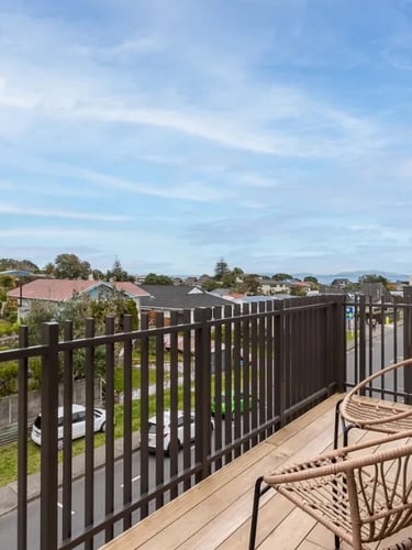 Outside deck apartment building