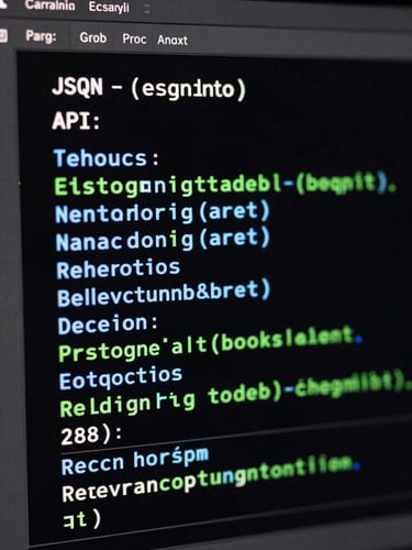 A close-up high-contrast screenshot of a terminal window displaying a clean JSON API response with neon electric blue and green syntax highlighting on a black background.