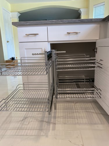 Blind corner cabinet rack