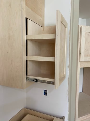 Pullout upper cabinet