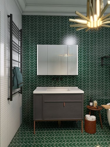 зеленая ванная дизайнер