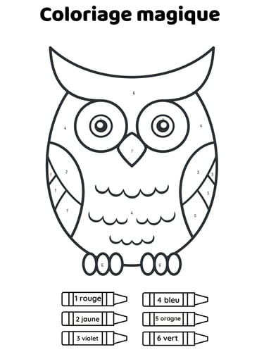 coloriage magique hibou