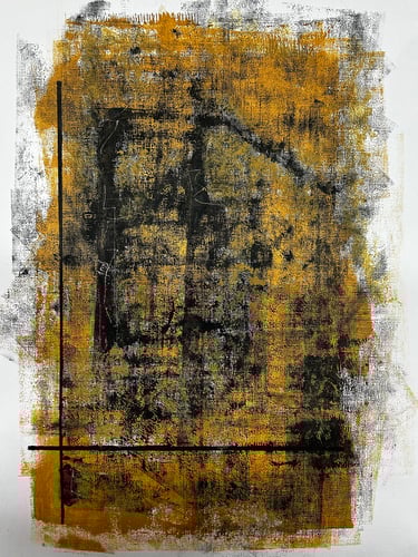Charcoal and natural pigments abstract painting. Laurence Moracchini Ditchling Sussex artist