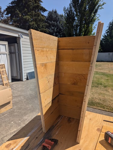 half way assembled planter box