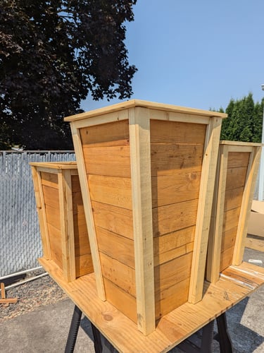 3 tall cedar planter boxes