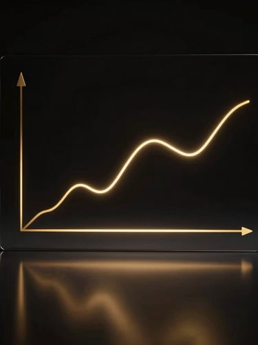 Minimalist clinical line graph with thin glowing gold lines showing exponential skin absorption rates, dark glassmorphism background, luxury medical aesthetic aesthetic