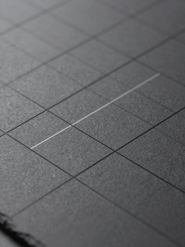 Structured isometric grid of a high-fidelity dark UI component library, crisp neutral studio lighting, sharp macro focus on interactive state lines, slate gray tones.