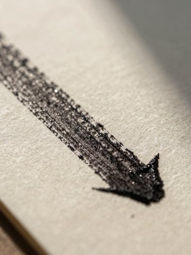 Extreme macro close-up of a textured cream paper surface, a dark ink stroke drying on the fibers under soft morning window light, high-contrast and tactile.