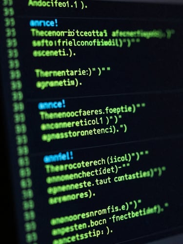 Macro shot of a dark-mode Android screen displaying terminal-style system logs, neon green code lines glowing in low-key studio lighting, cyan edge reflections, sharp 35mm lens focus.