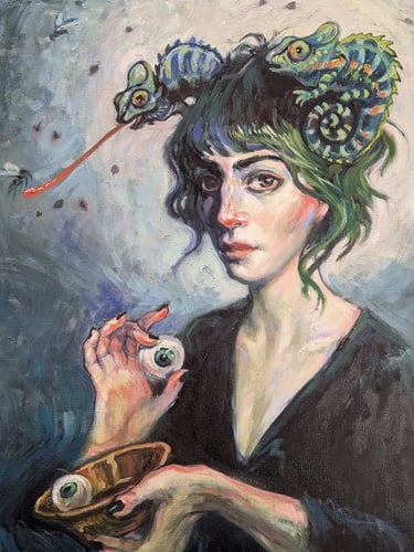St. Lucy oil painting on canvas by Ronny Vardy