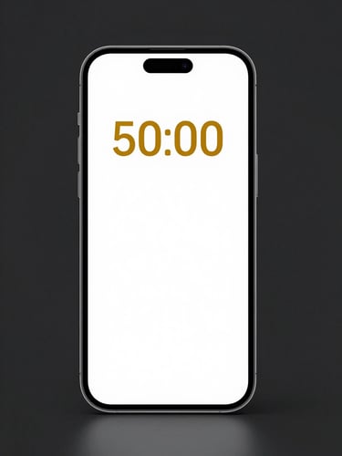 Sleek smartphone displaying a clean locked screen with electric amber warning text, high-contrast studio lighting, deep charcoal background, sharp details, 50mm