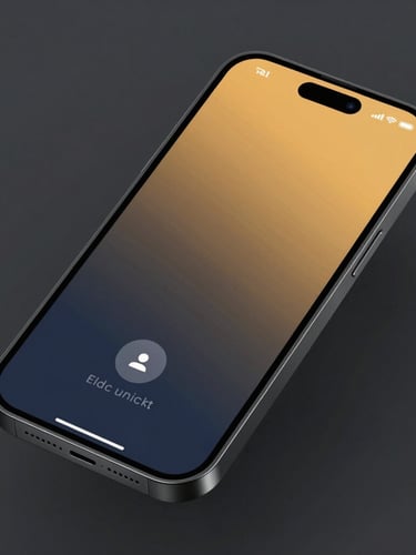 Sleek fintech product photography of a modern smartphone showing an automatic unlock confirmation screen, crisp details, deep charcoal and electric amber accents, 50mm