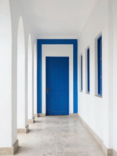 Bright interior photography, crisp natural daylight showing an immaculate, dust-free architectural corridor in Lagos, sharp focus.