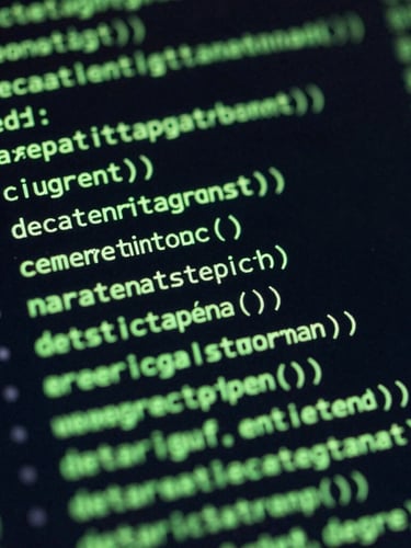 Macro close-up of a digital screen displaying complex marketing attribution code and green data nodes, sharp focus on glowing lines, dark ambient background.