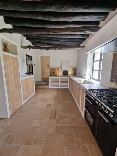 san antonio ibiza villa kitchen design oak wood