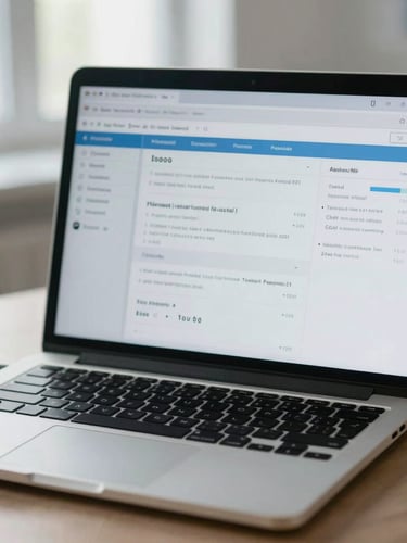 Close-up of a secure, high-end laptop displaying a clean medical dashboard, soft daylight-balanced studio lighting, cool undertones