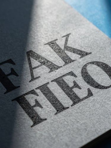 Extreme close-up of a sharp physical print proof with deep debossed black typography on heavy cool gray cardstock, hard direct sunlight casting dramatic dark shadows, cool ocean blue accent light.