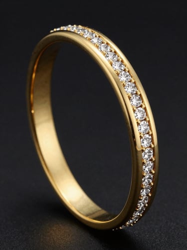 Close-up of a heavy gold and flawless diamond bangle, soft studio lighting highlighting the stark clarity.