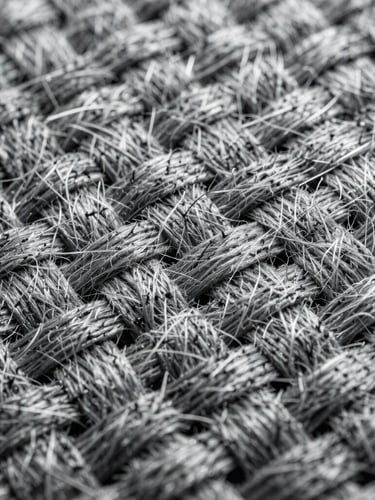 Extreme close-up of high-integrity ballistic fiber weave under cold, high-contrast studio lighting, showcasing precise technical patterns and zero material defects.