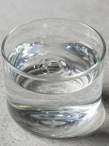 Macro shot of a glass vortex chamber spinning with water, sharp studio lighting, high-contrast glass refractions, cool tones, concrete countertop background