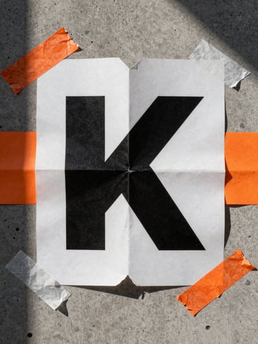 Extreme close-up of a raw, street-level wild posting campaign on a concrete wall, high-contrast hard shadows, safety orange accents visible on paper edges