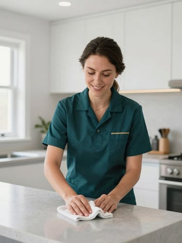 Close-up of a spotless, clean window track and sliding door frame, bright natural midday light, architectural framing emphasizing clinical precision