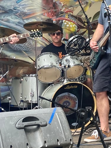 Tim on drums