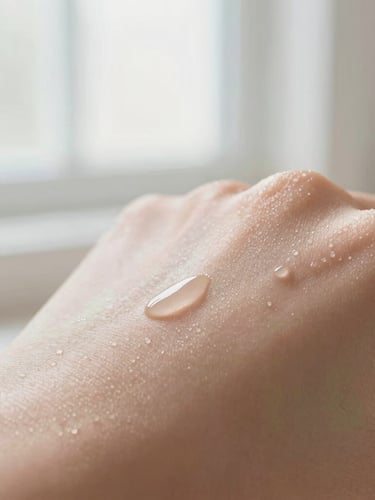 Crisp macro photography of raw skin texture with natural dewiness under bright morning window light, shallow depth of field, 35mm