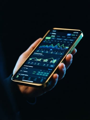 Low-angle cinematic shot of a gold-plated smartphone displaying live cricket betting charts, dramatic electric royal blue and neon green rim lighting, deep obsidian background, high-contrast 35mm photography.