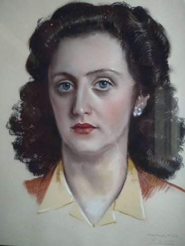 Tableau de René Hansoul "Portrait de femme"