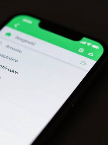 Macro close-up of a modern Android phone screen displaying a clean monospaced system utility UI, sharp electric green accents, dark ambient studio lighting, shallow depth of field