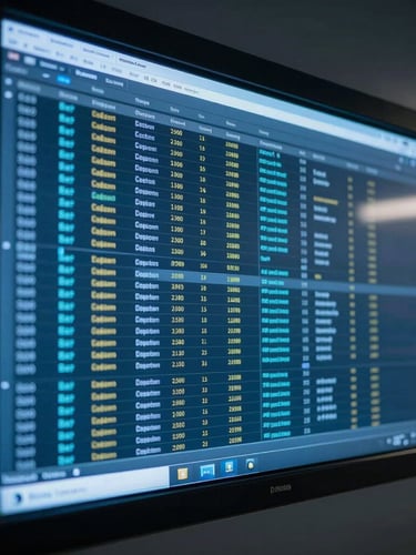 Wide panoramic macro shot of a dark terminal window with active deployment logs, cool blue ambient backlighting, sharp contrast.