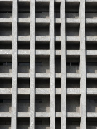 Abstract representation of complex architectural grids and data pipelines, layered geometric patterns, moody shadows, crisp slate and chalk tones.