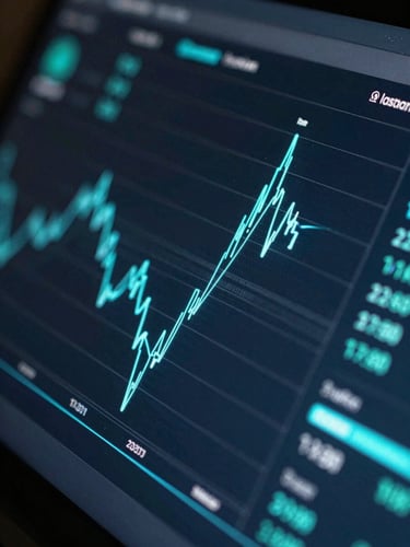 Tight macro crop of a high-fidelity real-time analytics dashboard with sharp electric teal data lines glowing on a dark screen, low-key cool studio lighting.