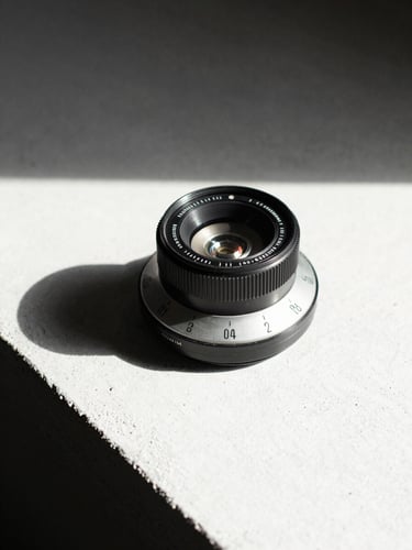 Stark editorial close-up of a vintage analog timer on a white concrete surface, high-contrast natural light, deep shadows, 35mm lens