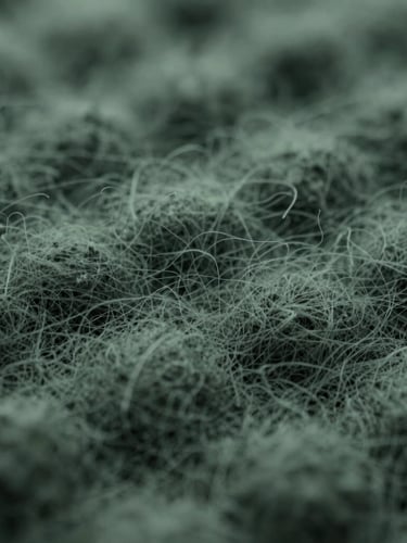 Macro close-up of high-quality organic cotton textile fibers, clean clinical lighting, sharp focus on texture, 35mm lens